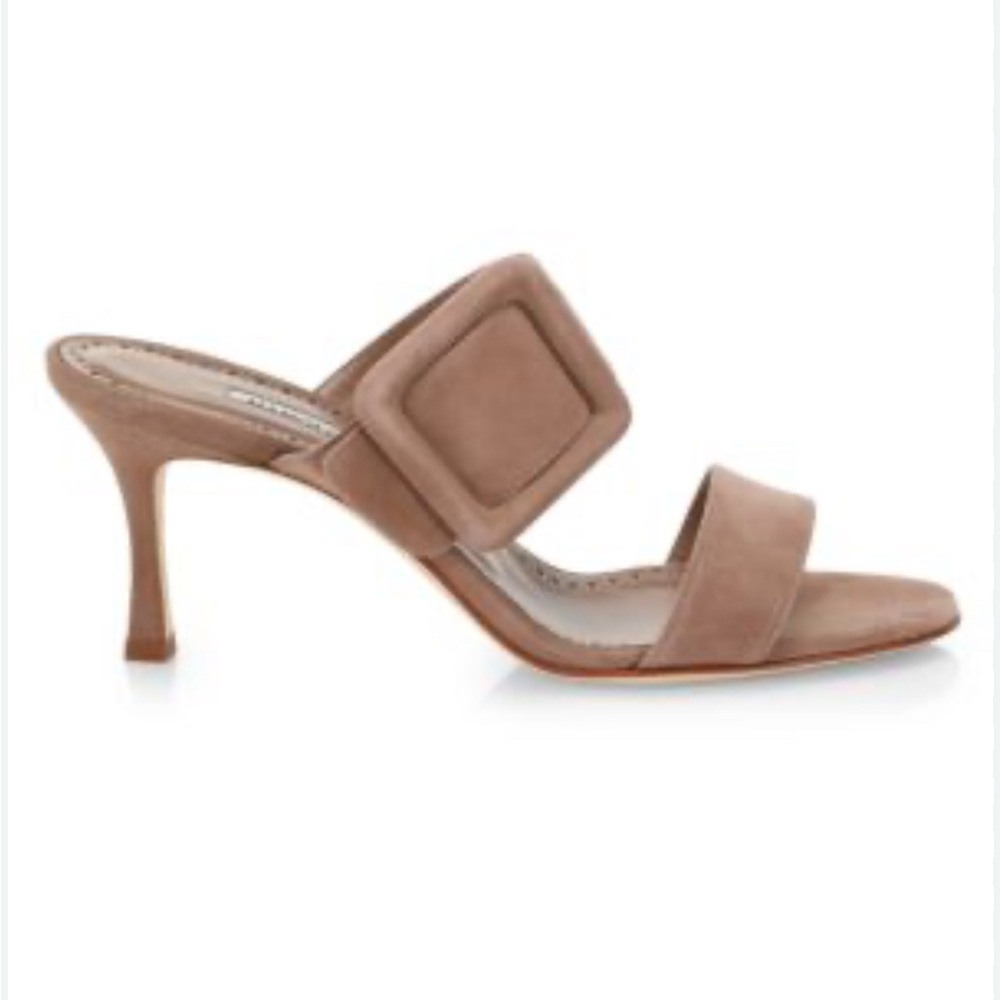 Manolo Blahnik Gable buckle suede mules size 41 NWT never worn. Box included